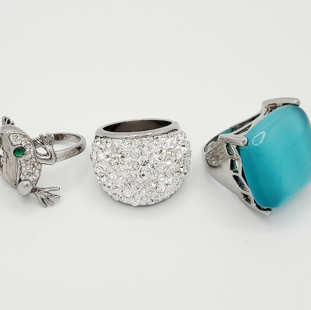 Stainless steel lot of fashion rings size 8